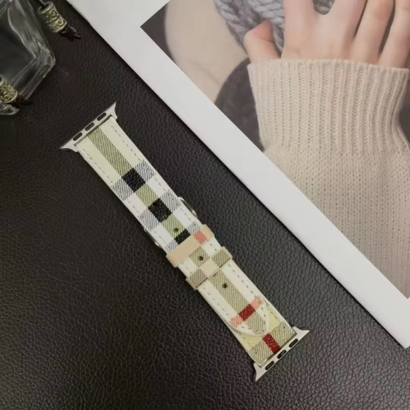 Leather Plaid Apple Watch Band 38/40/41/42/44 - Picture 14 of 16